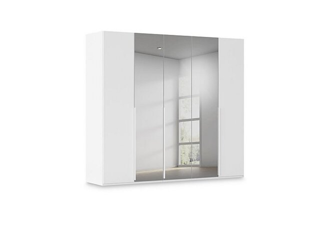 Rauch - Haven 251cm 5 Door Hinged Wardrobe with 2 Décor Doors and 3 Mirror Doors - Alpine White