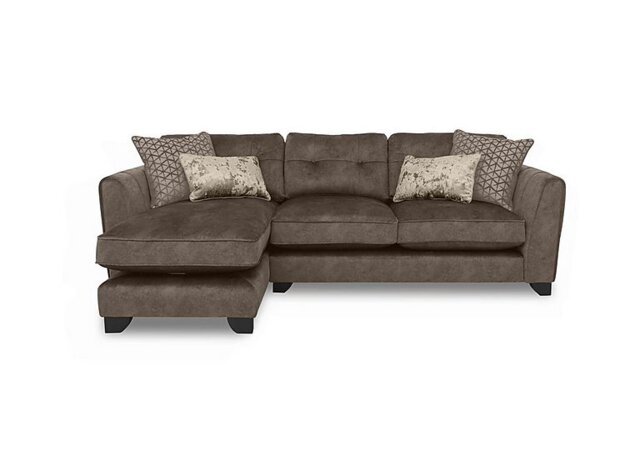 Mariah Fabric Classic Back Left Hand Facing Chaise End Sofa - Dapple Chocolate