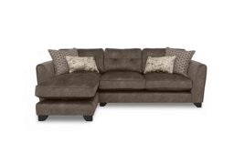 Mariah Fabric Classic Back Left Hand Facing Chaise End Sofa - Dapple Chocolate