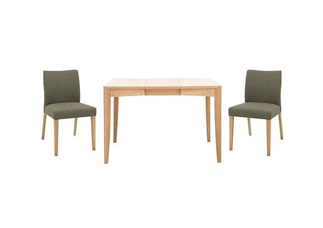 Duplex Small Extending Dining Table with 2 Upholstered Chairs - Black