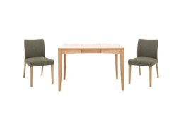Duplex Small Extending Dining Table with 2 Upholstered Chairs - Black