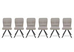 Terra Set of 6 Fabric Swivel Dining Chairs - Taupe