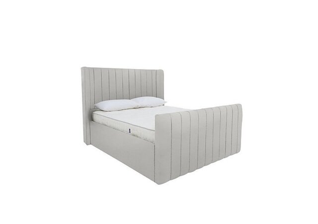 Eira High Foot End Ottoman Bed Frame - Double - Velvet Silver