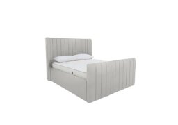 Eira High Foot End Ottoman Bed Frame - Double - Velvet Silver
