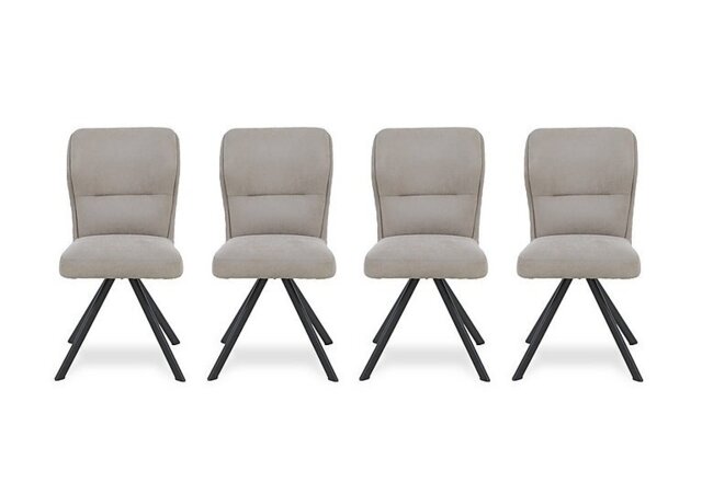 Terra Set of 4 Fabric Swivel Dining Chairs - Taupe