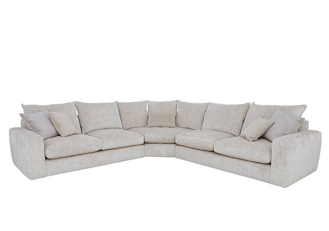 Pandora Large Corner Foam Fill Sofa - Plain Ivory - Sofas and Armchairs - In Time for Christmas