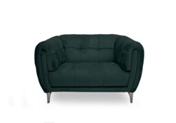 Ideal Home - Sienna Fabric Cuddler Chair - Bottle Green