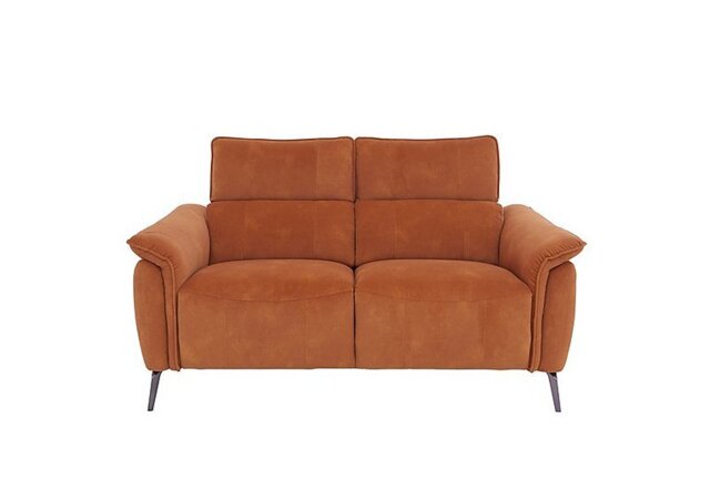 Jude Fabric 2 Seater Power Recliner Sofa with Power Headrests, Power Lumbar and Heated Seats - Dexter Pumpkin