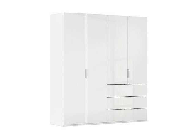Rauch - Formes 4 Door Bifold Combi Glass Wardrobe - White/White Front