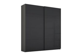 Rauch - Formes Glass 2 Door Slider Wardrobe - Graphite/Basalt Front