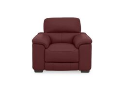World of Leather - Nova Leather Power Recliner Chair with Power Headrest - BV Deep Red