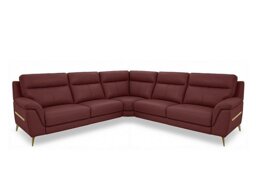 World of Leather - Eclipse Large Leather Corner Sofa - Deep Red