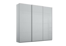 Rauch - Formes Glass 3 Door Sliding Wardrobe - Silk Grey/Silk Grey Front