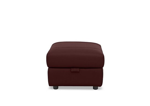Raven Leather Storage Footstool - Montana Ruby