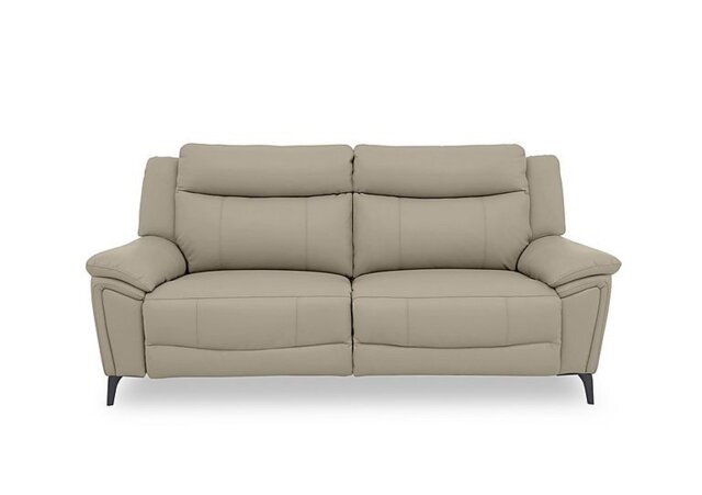 Panache Leather 3 Seater Power Recliner Sofa with Power Headrests and Heated Seats - Oyster Cat - Sofas and Armchairs - In Time for Christmas