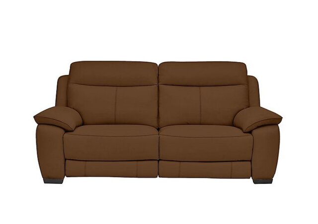 World of Leather - Starlight Express 3 Seater NC Leather Recliner Sofa with Power Headrests - Pecan Brown