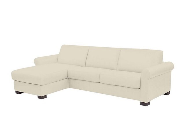 Nicoletti - Alcova 3 Seater Leather Sofa Bed and Storage Left Hand Facing Chaise with Scroll Arms - Sofas and Armchairs