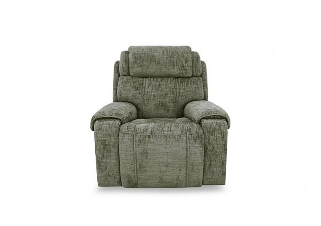 Hollywood Fabric Power Recliner Chair with Power Headrest, Bluetooth Speakers and Storage Arms - Olive Green