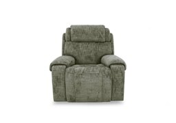 Hollywood Fabric Power Recliner Chair with Power Headrest, Bluetooth Speakers and Storage Arms - Olive Green