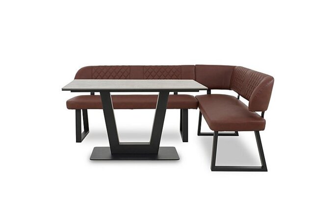 Venus Dining Table and Right Hand Facing Corner Bench - Tan