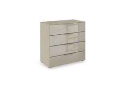 Rauch - Haven 80cm 4 Drawer Chest with Glass Top and Front