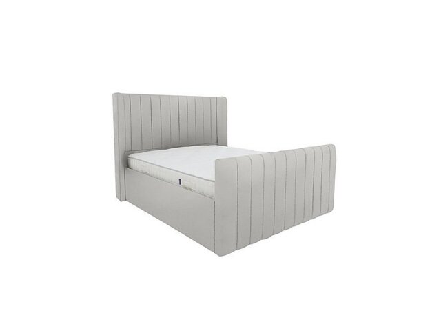 Eira High Foot End Bed Frame - Super King - Velvet Silver