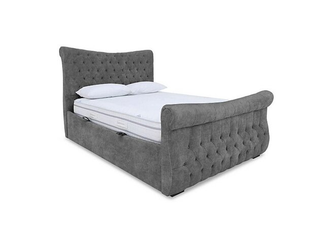 Sleep Story - Lance Left Hand Side Opening Ottoman Bed Frame - Double - Lace Domino