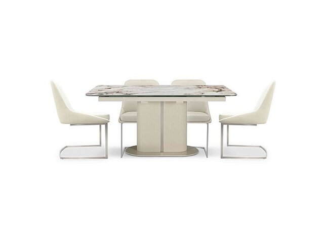 Avorio Small Pop-Up Extending Dining Table and 4 Chairs