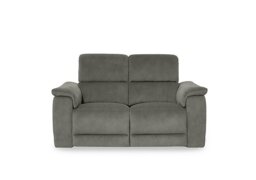 Genius Fabric 2 Seater Power Recliner Sofa with Power Headrests and Bluetooth Speakers - Marble Stone
