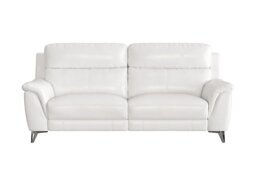 Contempo 3 Seater BV Leather Power Recliner Sofa - BV Star White