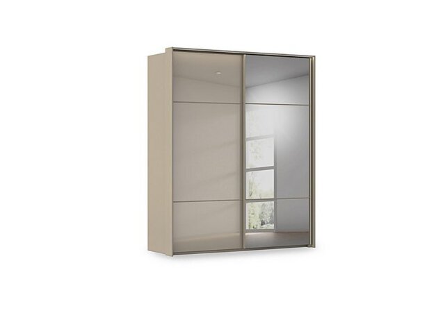 Rauch - Haven 190cm 2 Door Slider Wardrobe with 1 Glass Door, 1 Mirror Door and Lights