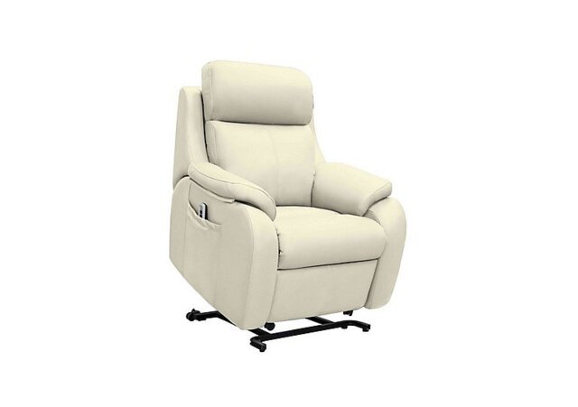 G Plan - Kingsbury Large Leather Lift and Rise Chair - Cambridge Chalk