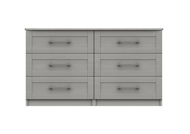 London Bedrooms - Fenchurch 6 Drawer Wide Chest - Light Grey
