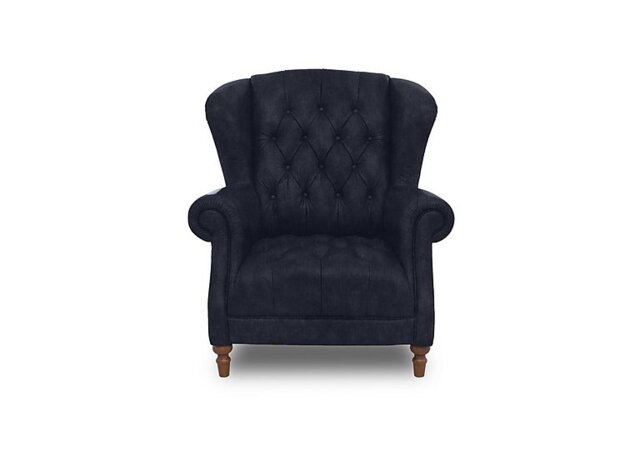 Columbus Fabric Wing Chair - Manhattan Indigo