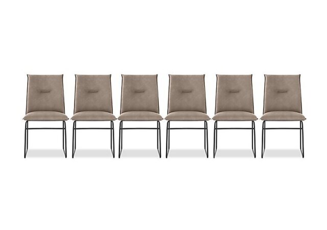 Connubia - Maya Set of 6 Black Metal Leg Dining Chairs - Desert