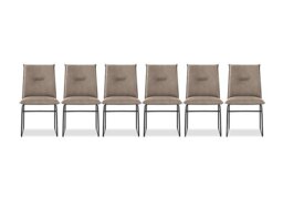 Connubia - Maya Set of 6 Black Metal Leg Dining Chairs - Desert