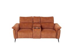 Jude Fabric 2 Seater Power Recliner Sofa with Smart Console, Power Headrests and Power Lumbar - Dexter Pumpkin