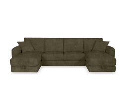 Nest Large Fabric U-Shaped Corner Sofa with Double Storage Chaises