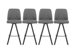 Jupiter Set of 4 Swivel Bar Stools - Grey