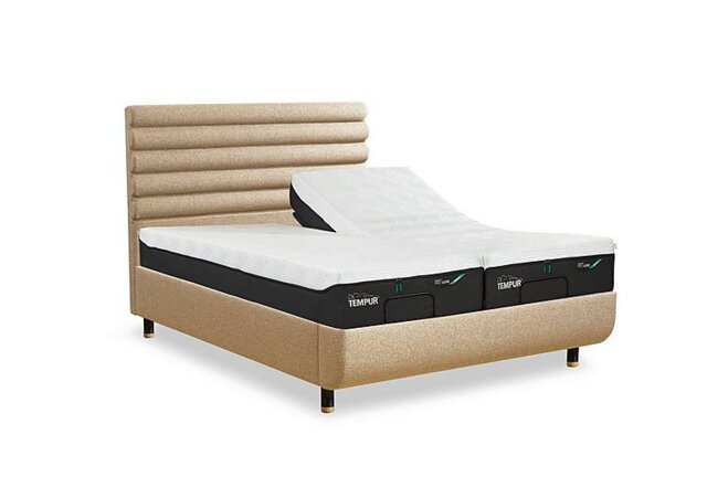 TEMPUR - Arc Ergo Smart Base Bed Frame with Vectra Headboard - Super King - Black & Gold