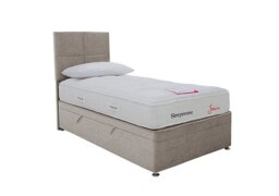 Sleepeezee - Jessica Side Ottoman Divan Set - Single - Tweed Stone