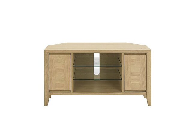 Duplex Corner Entertainment Unit - Oak