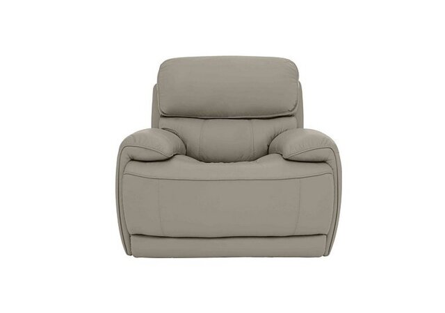World of Leather - Rocco BV Leather Power Rocker Manual Recliner Armchair with Headrests - Silver Grey