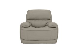 World of Leather - Rocco Leather Power Rocker Manual Recliner Armchair with Headrests - Silver Grey