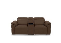 Dolomite 2 Seater Leather Power Recliner Sofa with Power Headrests and Console - Montana Chocolate