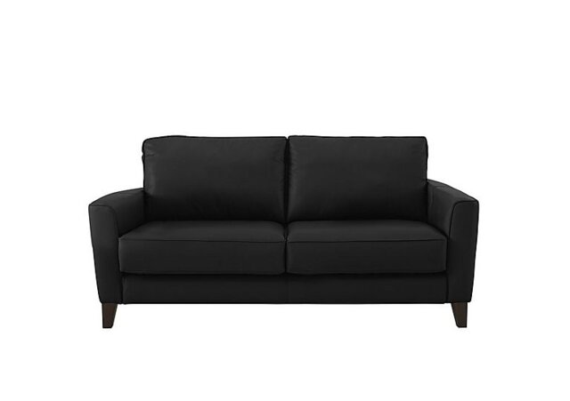 World of Leather - Brondby 2 Seater BV Leather Sofa - Classic Black