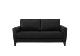 Ideal Home - Brondby 2 Seater Leather Sofa - Classic Black