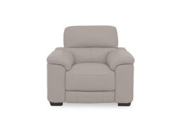 World of Leather - Nova Leather Power Recliner Chair with Power Headrest - Silver Grey