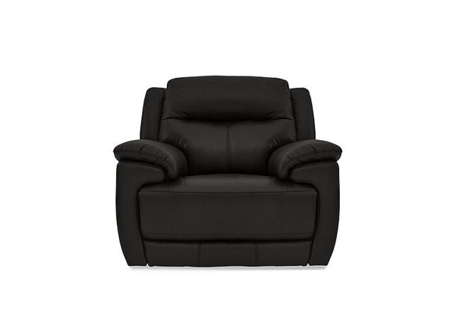 World of Leather - Touch NC Leather Power Recliner Armchair - Black