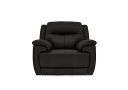 World of Leather - Touch NC Leather Power Recliner Armchair - Black